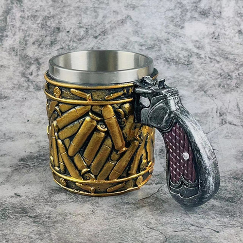 Bullet stainless steel cup creative revolver bullet cup shape wine set commemorative gift bar American beer cup