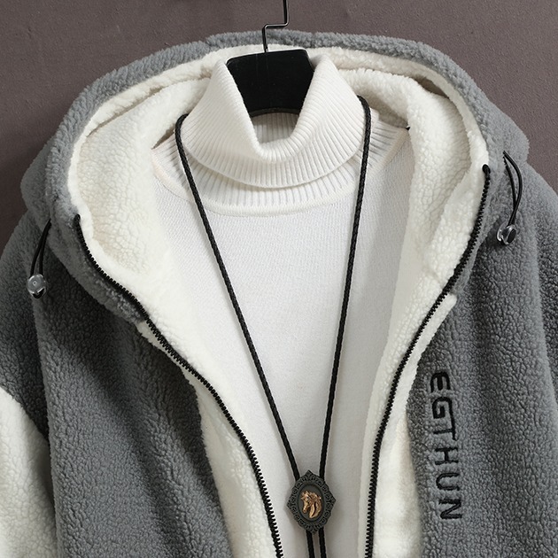Lamb Wool Jacket Men's Jacket Loose Winter Coat Men's Trend Cotton Clothes Men's Teenagers With Cotton And Thicker_voghion.com