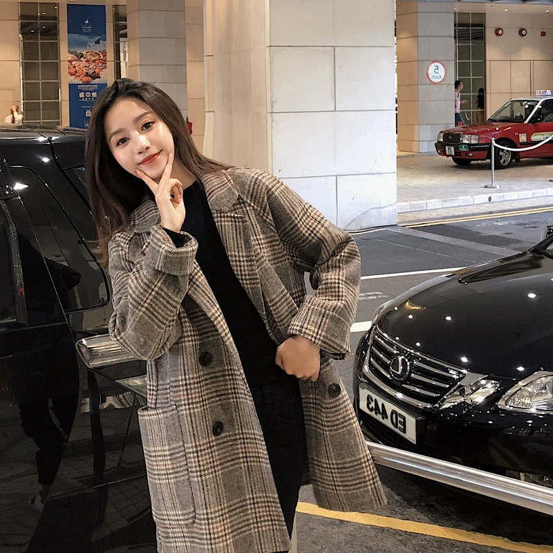 Woolen woolen coat, short jacket, demi-season suit for students, Korean style, for teenagers