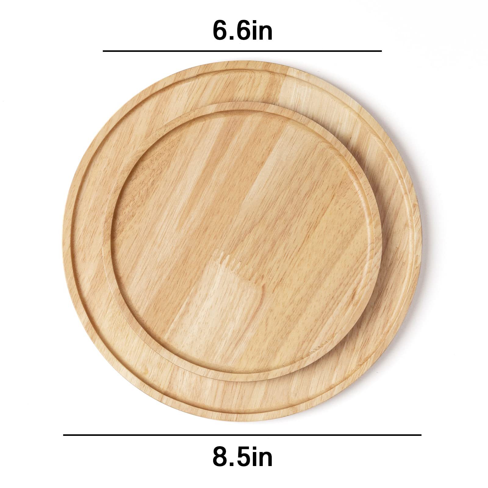 Placa de madera de acacia de estilo japonés bandeja de madera redonda creativa fruta seca postre plato de fruta placa de madera maciza vajilla