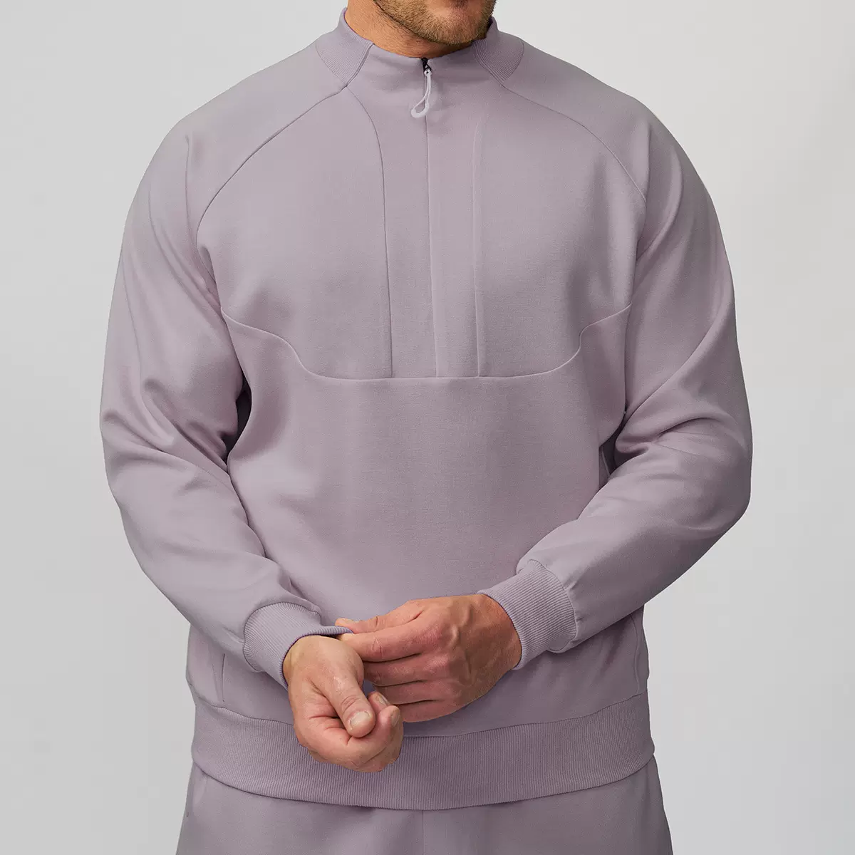 跨境男士秋冬立领拉链轻量保暖运动卫衣户外徒步通勤旅行外套1514