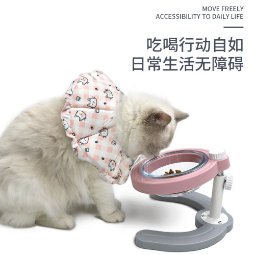 Amazon's new pet Elizabethan ring waterproof drawstring printed cat headband soft cat and dog collar beauty ring