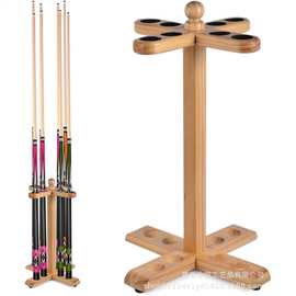 新款木制台球杆支架落地式木质台球杆收纳架实木台球杆存储架