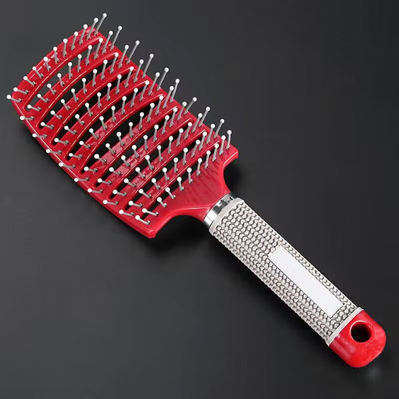 Raíz de cabello curvo, esponjoso, flexión grande, peine de peinado para el cabello, peine de costillas de masaje, peine de pelo rizado largo para hombres y mujeres
