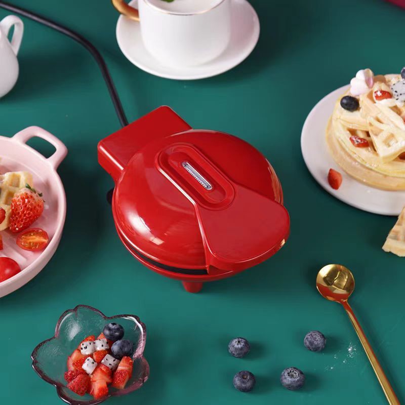 Mini máquina de waffle mini doméstica mini abrasivo funcional comercial máquina de muffle pequeña doble cara calentada galleta de pastel eléctrica