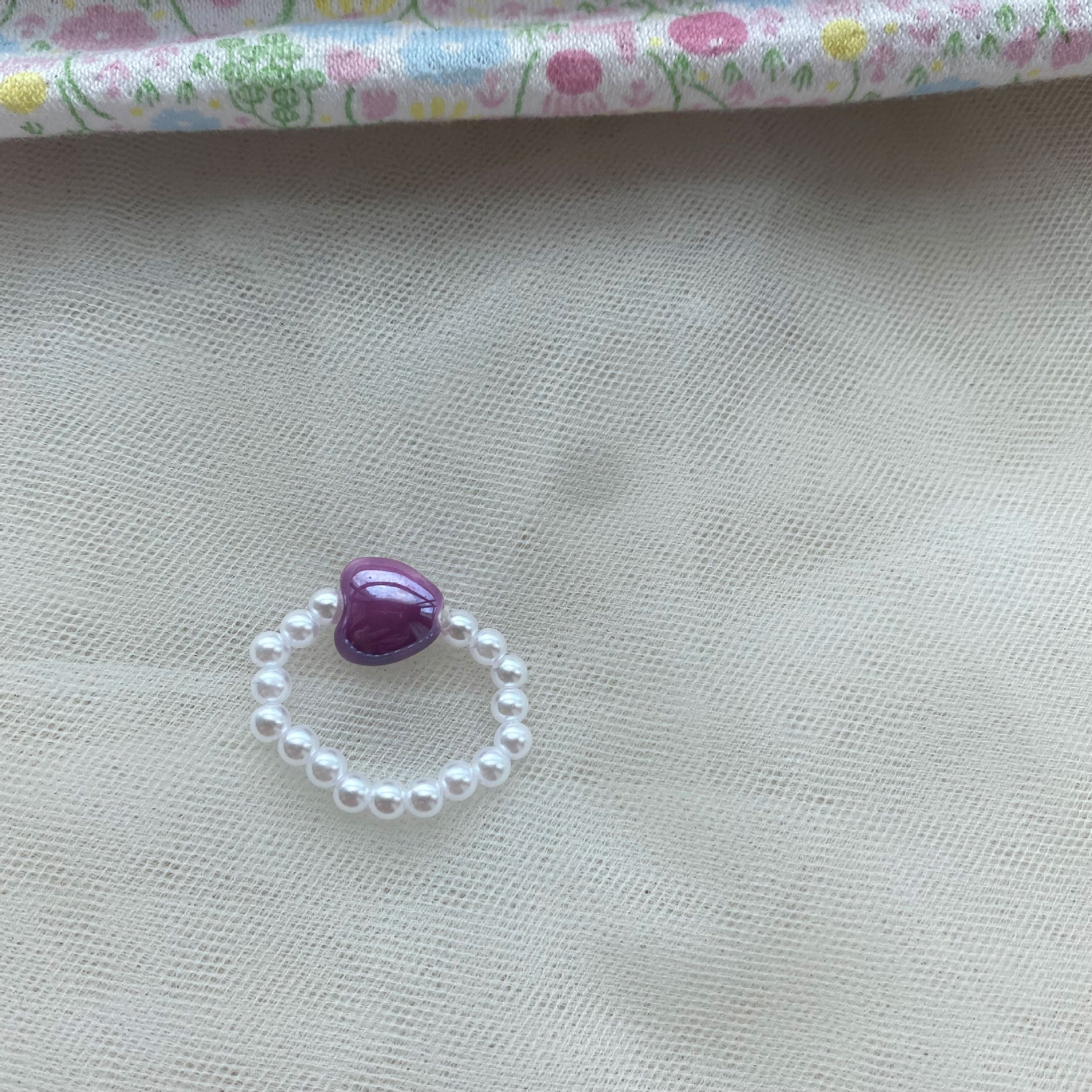 Fashion Heart Shape Artificial Pearl Beaded Womenu0027S Rings