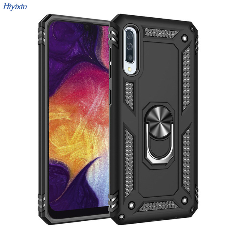 Suitable for Samsung A50 Sergeant Anti-Fall Armor Mobile Phone Case A70 Ring Holder Protective Cover A10E Armor Mobile Phone Case