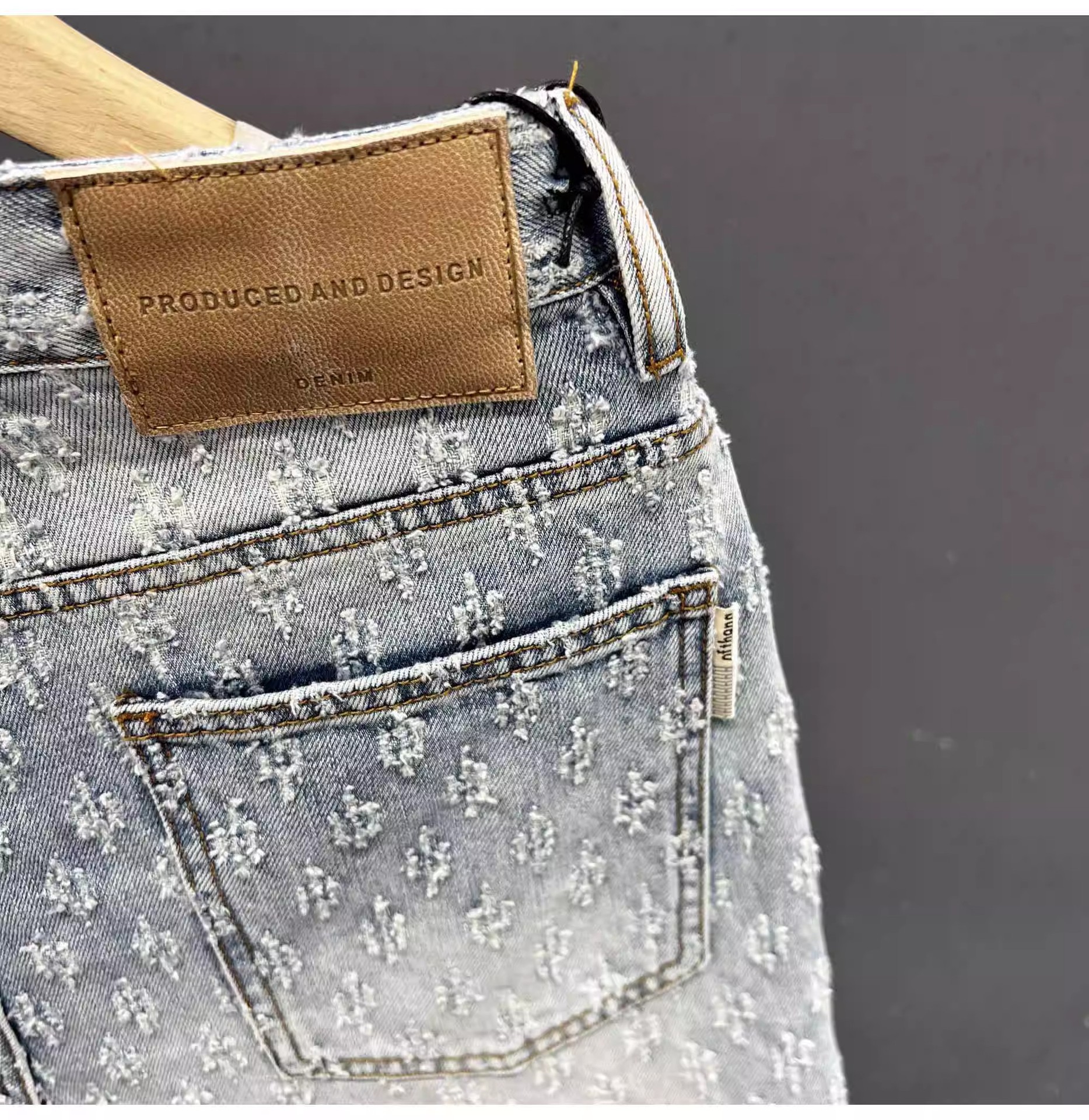 Men's Clothing Men's Retro Jacquard Denim Shorts Summer Design High Street Style Washed Five Point Athletic Pants_mkmklike.com