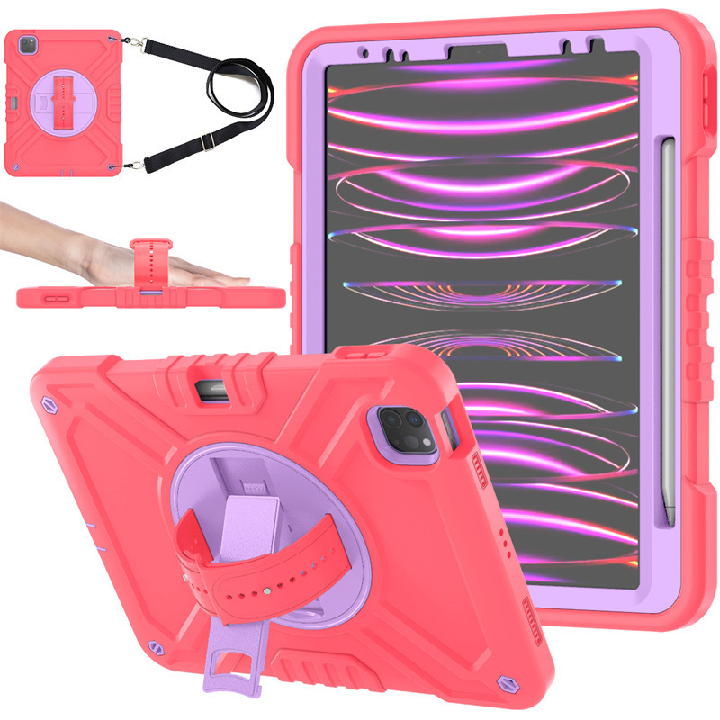 For iPad Pro11 2022 Strap PC Swivel Stand Tablet Cover Air4 5 10th Drop-proof Protective Shell