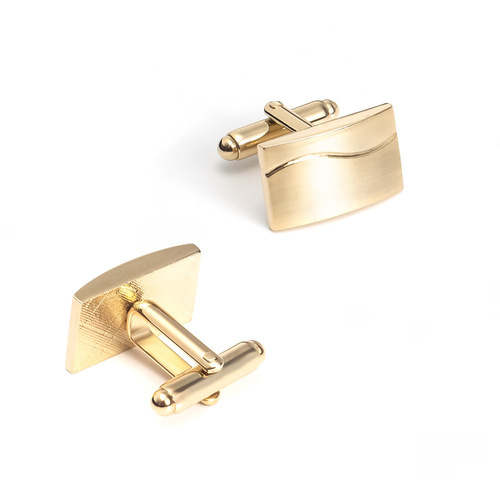 New electroplated gold brushed metal tie clip set, export-style men's French tie clip, wholesale