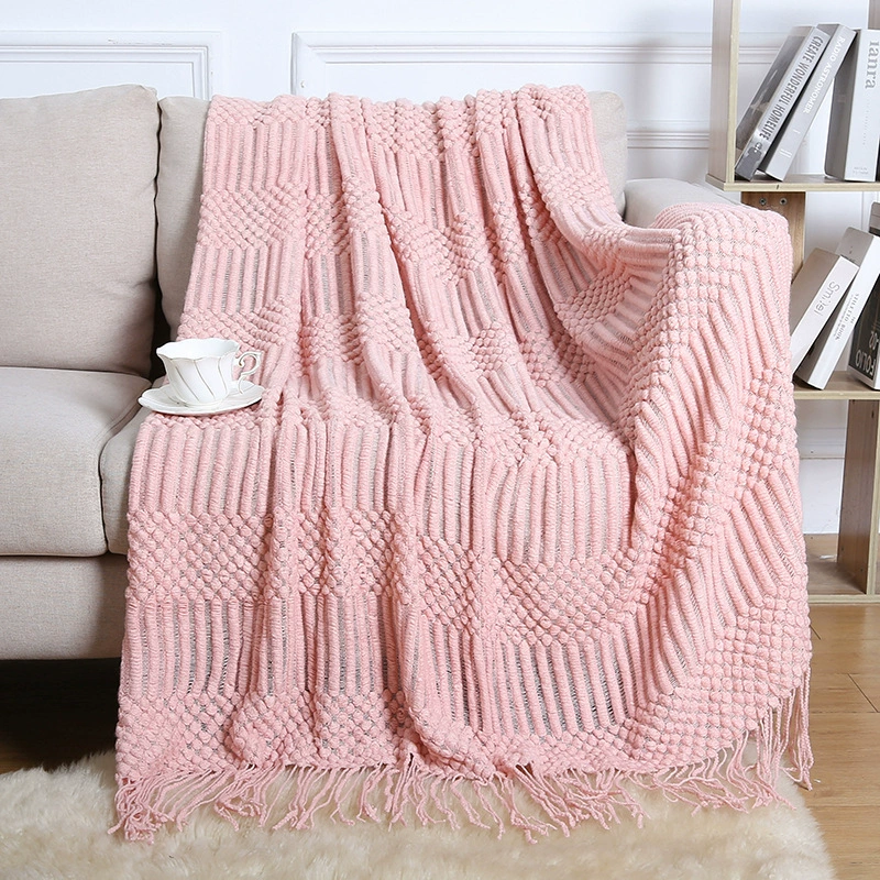 Duvet for sleep, knitted sofa, boho style