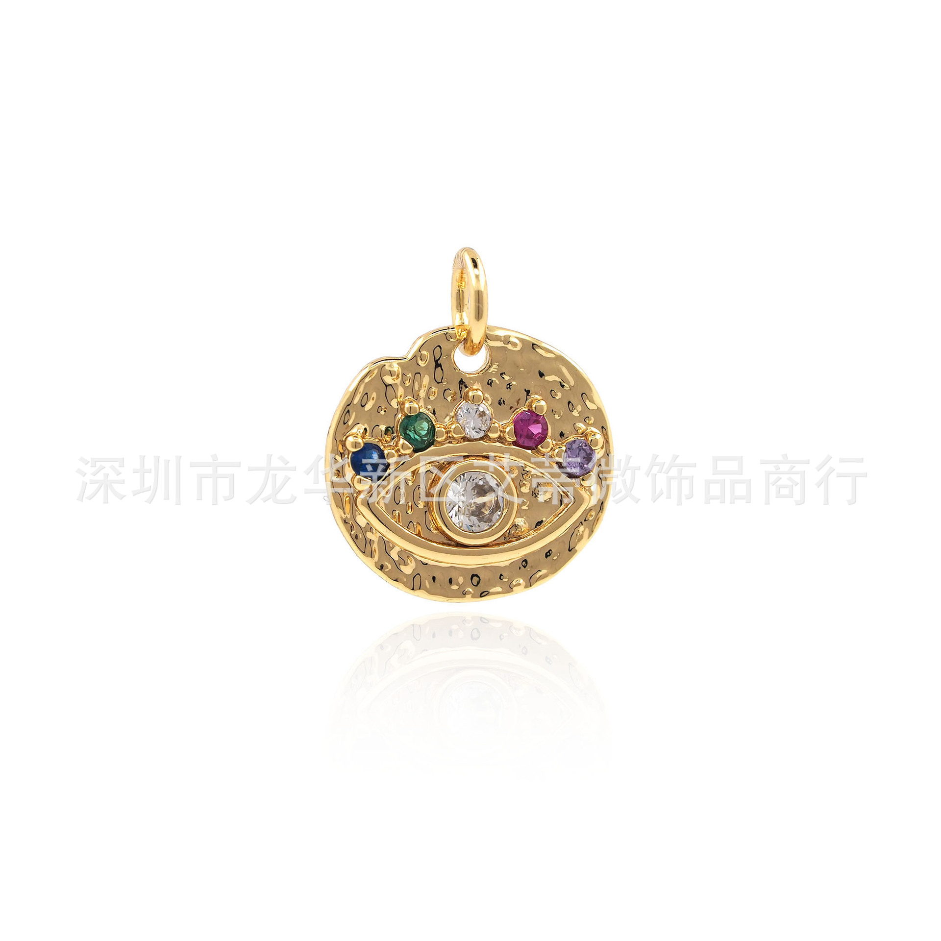 Copper pendant with zircon