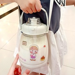 大容量のインターネットセレブの子供や学生向けの腹ウォーターカップ、見栄えの良い国産ストローカップ、男性と女性のケトルギフトプラスチックカップ