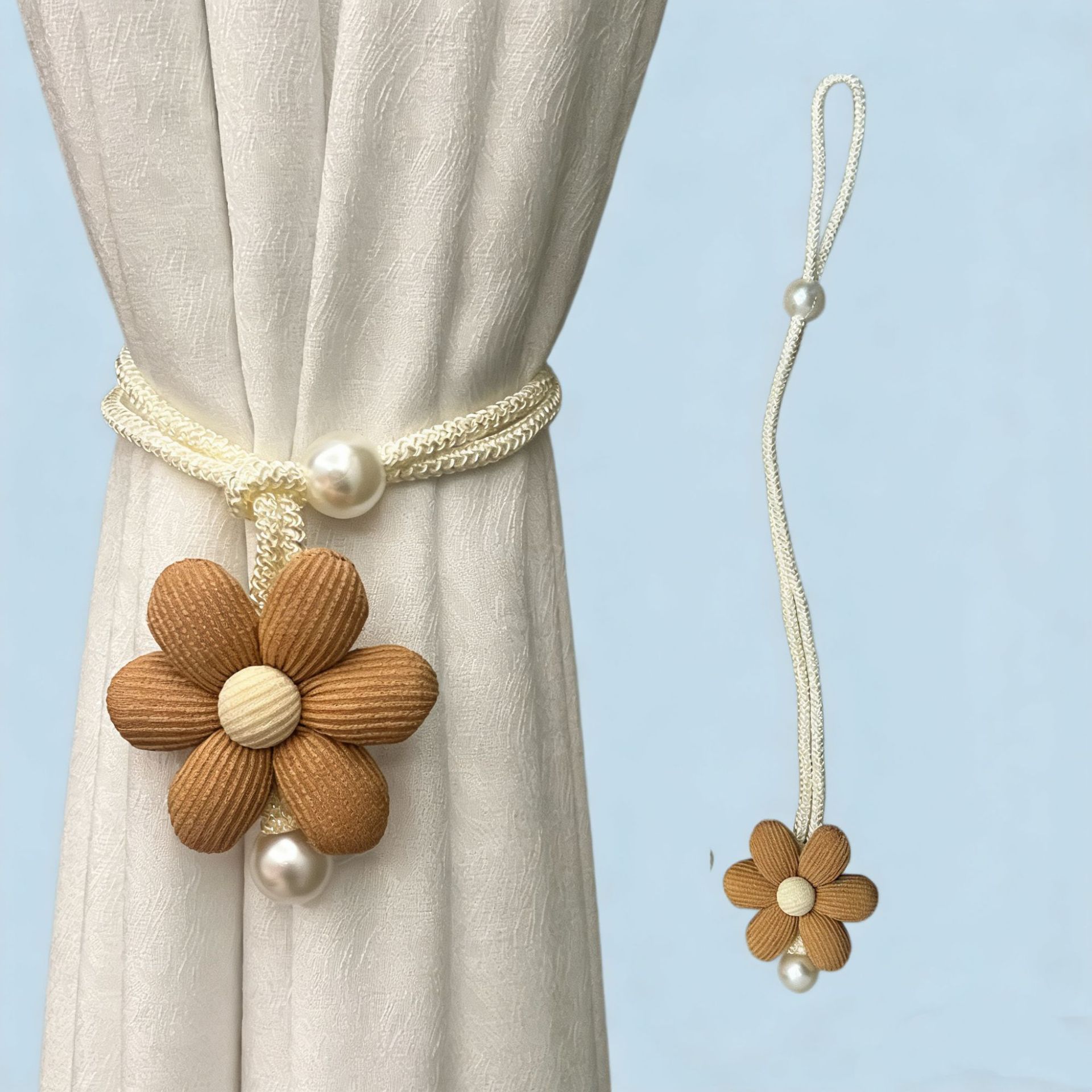 Correas de cortina de flores de dibujos animados TEMU transfronterizas listas para fábrica sin perforación, succión magnética y accesorios de cortina sin instalación image 9