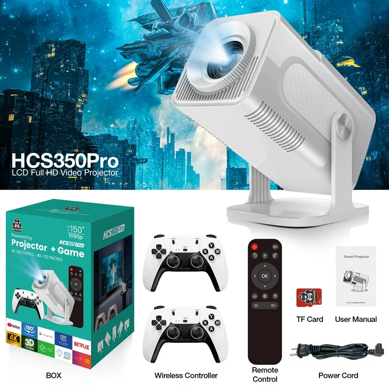 Глобальная/международная HCS350 pro портативная домашняя 6G Android игровая проектор с 37000 играми