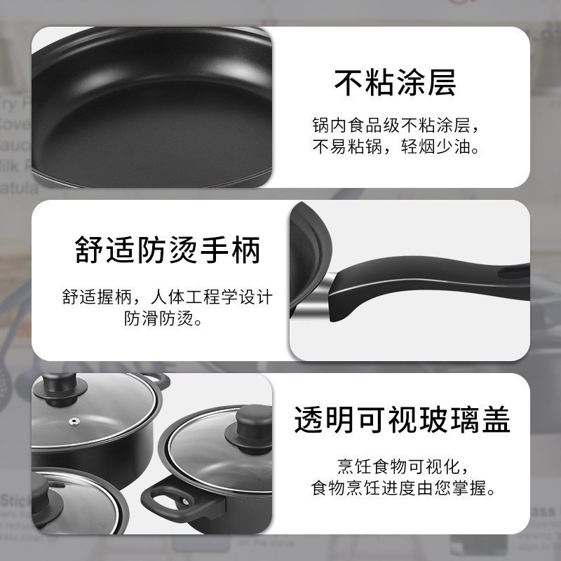 Batería de Cocina Antiadherente de 13 Piezas de Hierro Fino Multifuncional para Cocina image 4