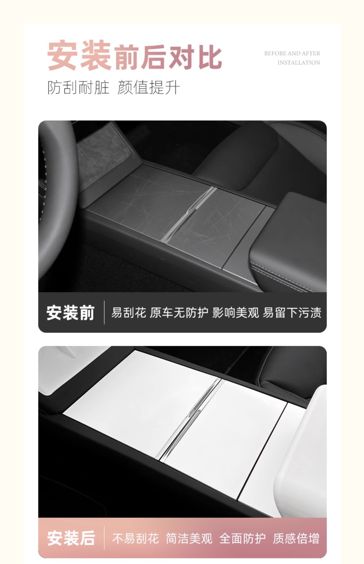 Suitable for Tesla Model Y/3/Yl Central Control Silicone Panel Protective Film, Interior Decoration Accessories, Anti-Slip