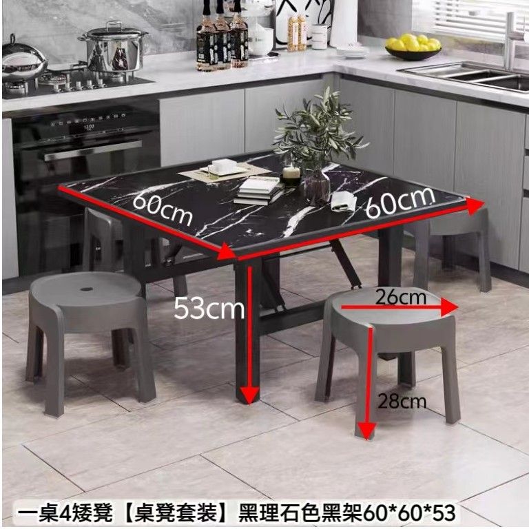 Mesa baja, mesa de comedor rectangular plegable, mesa de alquiler, mesa de dormitorio, mesa de piso pequeña, mesa simple, mesa cuadrada al aire libre image 30