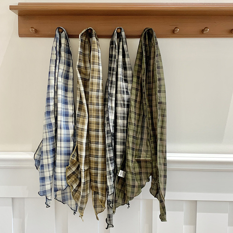 Accesorios de bufandas de seda primavera y verano nuevos productos retrógrados de lino cuadrado bufandas de cuello universal bufandas de cuello correa de pelo artístico