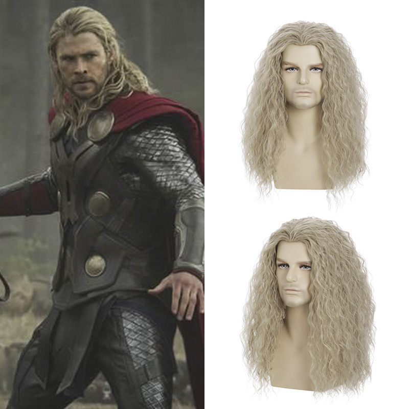Cross-border Amazon popular movie playing Thor son sol cosplaywig wig in stock factory direct sales