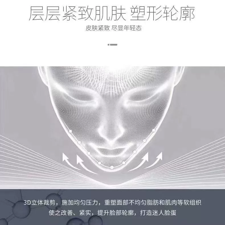 Pulls up elastic bandage for face, night mask, removes double chin