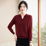 秋装新款针织小衫妈妈装时尚毛衣打底风中老年女士春秋气质上衣,女装针织衫/毛衣,妃慕昵服饰,