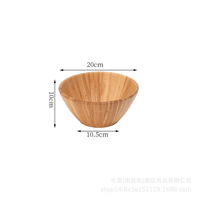 Tazón de Bambú Espeso para Ensalada y Preparación de Cocina Estilo Japonés