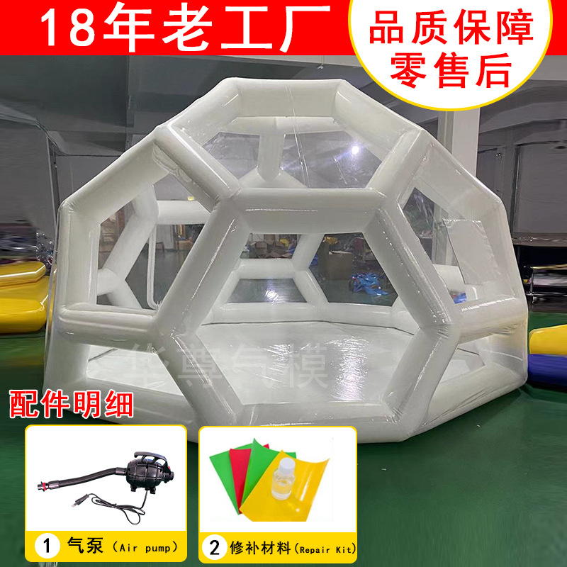 Casa Burbuja Inflable Transparente con Diseño de Cielo Estrellado, Impermeable, para Exposiciones, Campamentos al Aire Libre, Fiestas, Trampolín