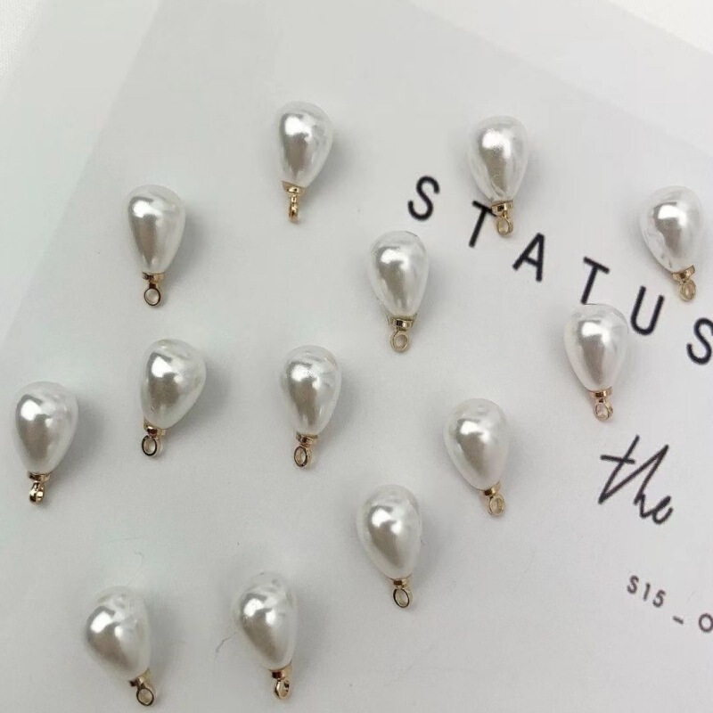 High-Gloss Sheep's Eye Gold Head Water Drop Loose Beads Integrated Imitation Copper Necklace Pendant Jewelry Accessories Silver Jewelry Pendant