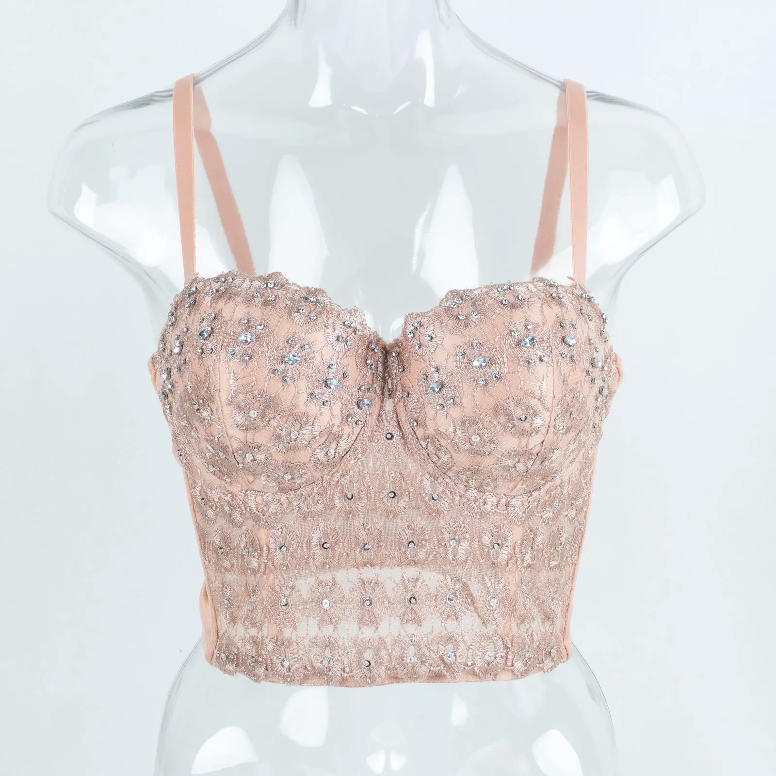 Кружевной топ Meihua с камнями и бусинами, короткий сексуальный облегающий корсет для танца живота с каркасом-бюстгальтером.