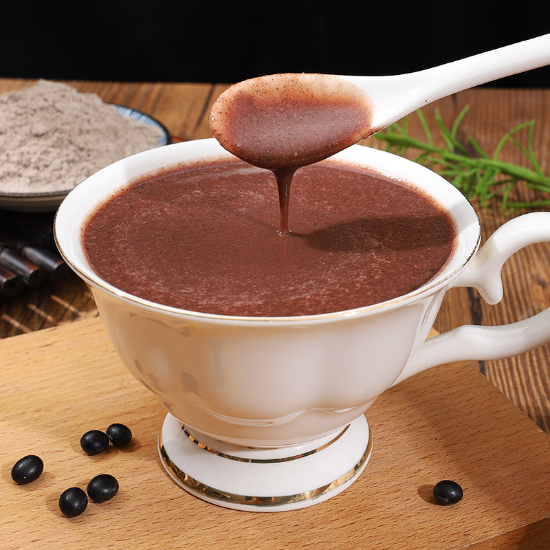 Bulk Retail Direct Manufacturer Black Sesame Walnut Mulberry Black Bean Powder Five Grains Meal Replacement Powder Black Sesame Paste 500g