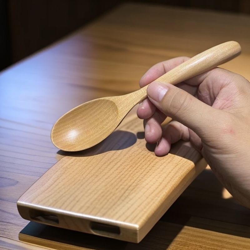 짧은 16cm 연꽃나무 숟가락