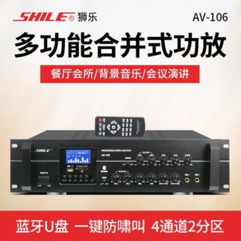 Lion Music AV-106 Power Amplifier Home Theater Karaoke Power Amplifier KTV Stage Meeting Room Fixed Resistance Power Amplifier