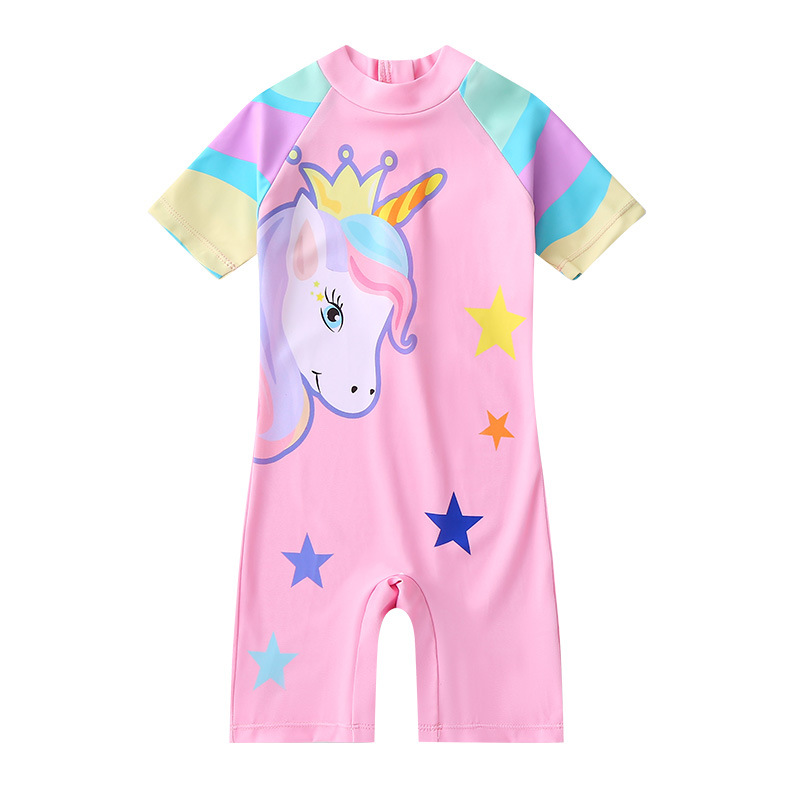 Traje de baño para niños traje de baño de una pieza de dibujos animados para niños playa protección solar secado rápido niños y niñas bebé traje de baño de vacaciones junto al mar