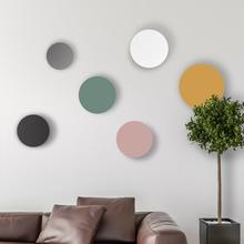 北歐現代簡約室內客廳卧室圓形LED牆壁燈創意藝術日食馬卡龍壁燈