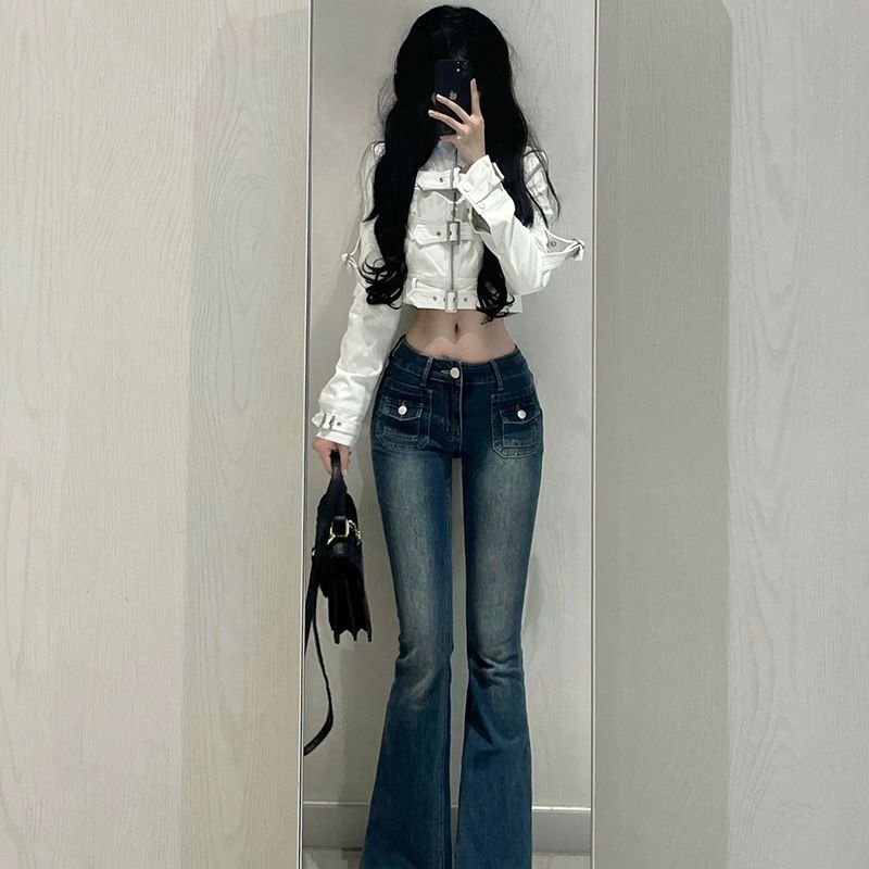 Retro short jacket, belt, American style