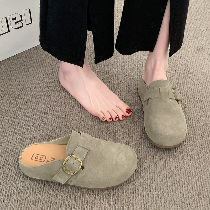 Женские простые ботинки Бракенштук (Birkenstock) для Баотоу?— нужно корректно перевести: 'Simple Baotou Birkenstock shoes for women 2025 spring new casual soft-soled lazy slippers retro single shoes'