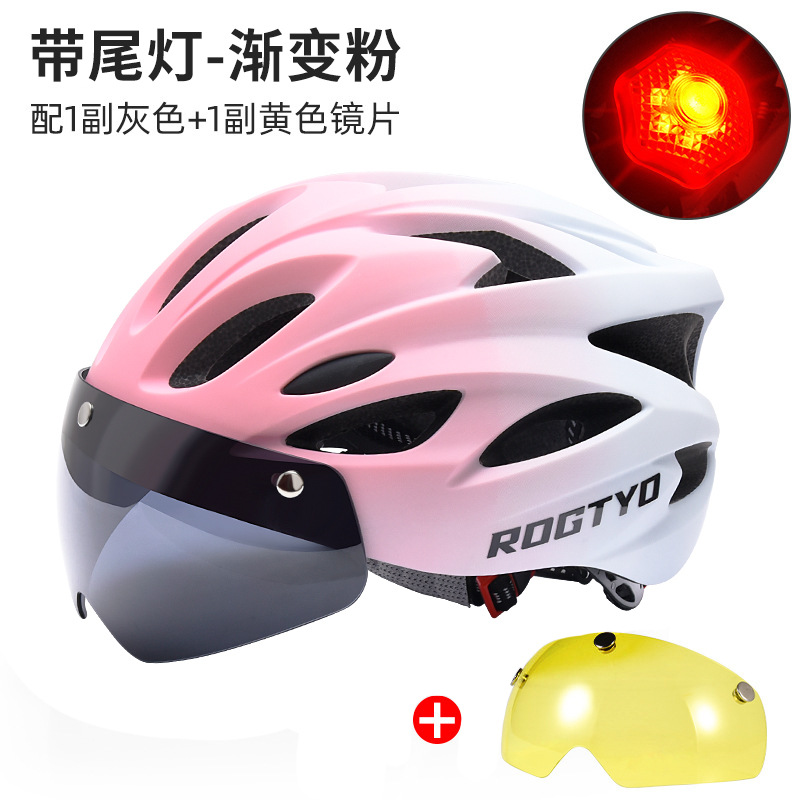 Casco de bicicleta de montaña de verano de los hombres bicicleta de carretera gafas de succión magnética casco de equitación con luz trasera sombrero de seguridad equipo
