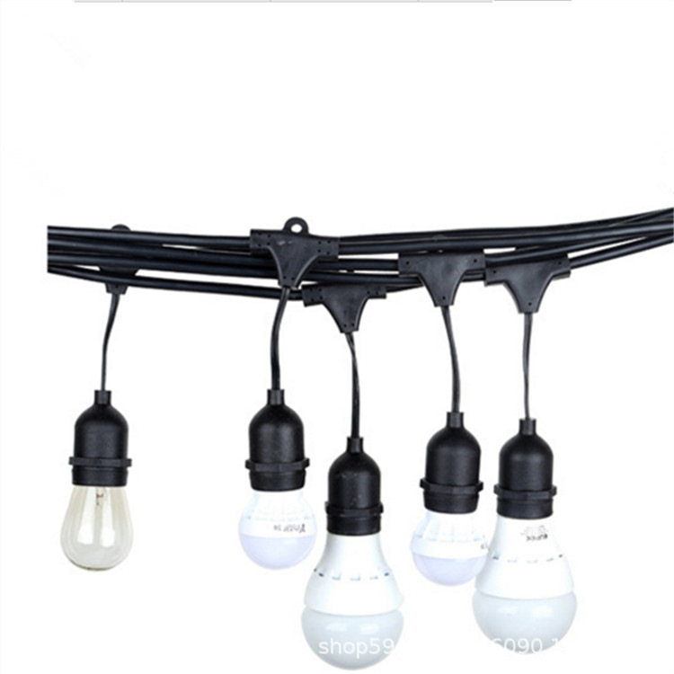 推欧规s14暖白光LED防水型橡胶线灯串 美国e26户外防雨火焰灯串线