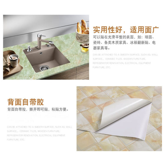 Desktop stickers table paper waterproof self-adhesive wallpaper marble table stickers desk dining table coffee table renovation furniture thickening