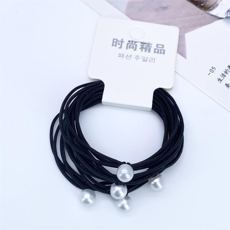 Tarjeta diadema de perlas Mori chica cuerda de pelo adulto alta banda de goma elástica corbata chica de pelo simple 2 yuanes tocado femenino
