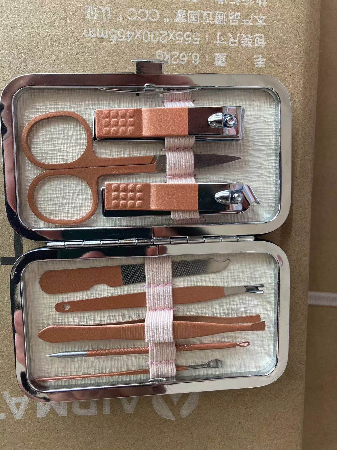 Set de cortaúñas de acero inoxidable, kit completo de manicura