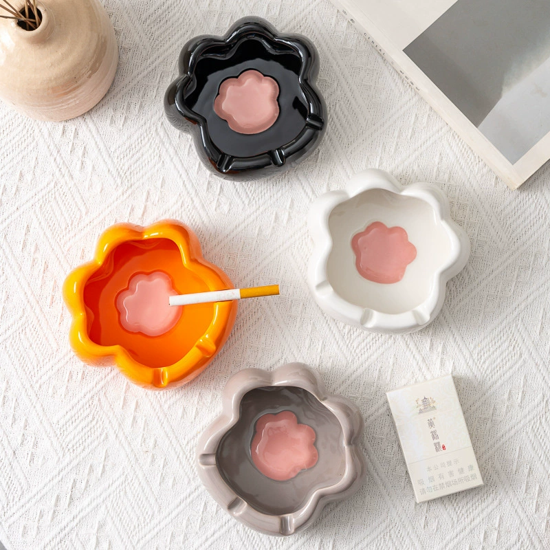 Мультяшный керамический кошачий кошачий пепельница домашняя гостиная тренд пепельница милый пепельница