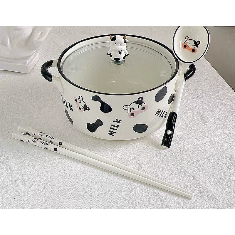 Ceramic cute big soup bowl for elementary school students for home use