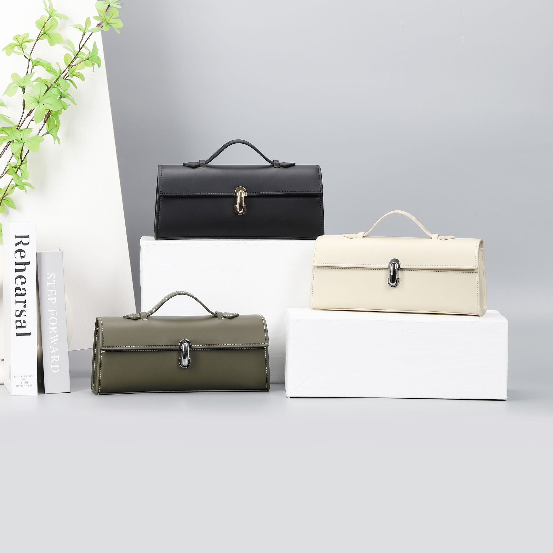 Women's Minimalist Shoulder Bag Elegant Italian Pu Square Handbag_voghion.com
