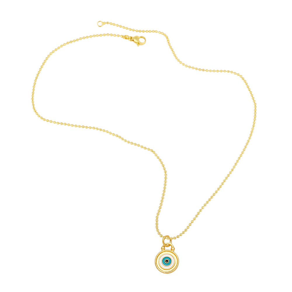 Fashion Devilu0027S Eye Copper Plating Inlay Artificial Diamond Pendant Necklace 1 Piece