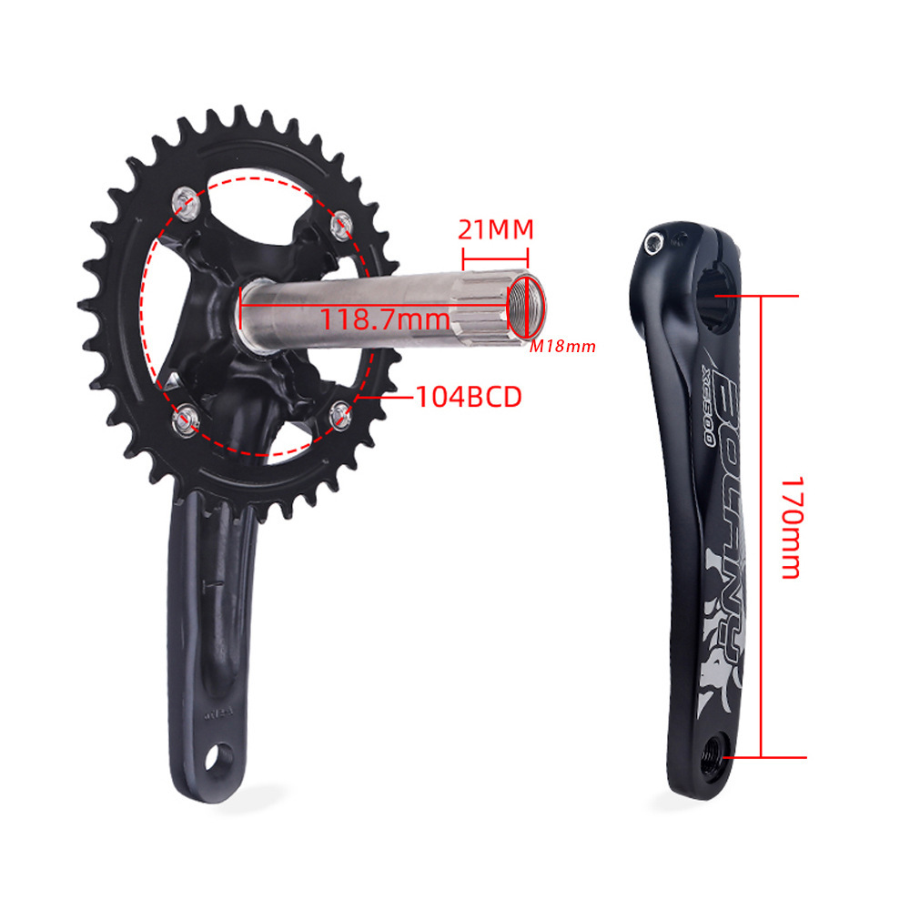 BOLANY bicicleta de montaña manivela diente placa aleación de aluminio hueco integrado 34T 36T sola placa manivela Accesorios