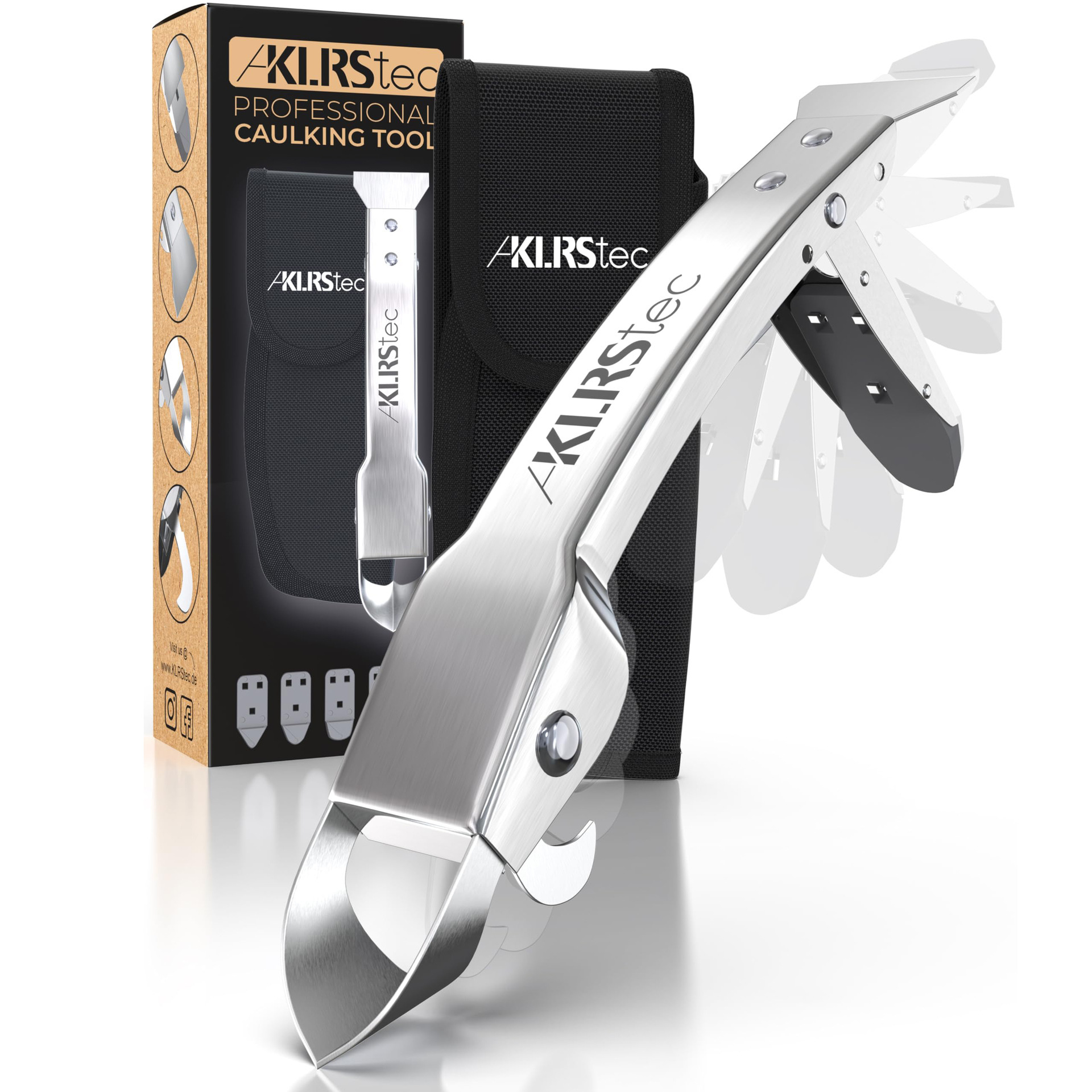 专业填缝工具 [ 不锈钢] 4 合 1 填缝剂去除工具套件