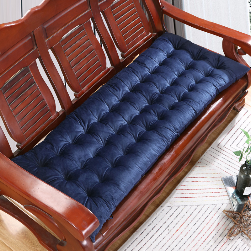 Sofá de madera sólida gruesa cuatro estaciones muebles de madera universal cojín de banco sofá antiguo de tres asientos Nayou