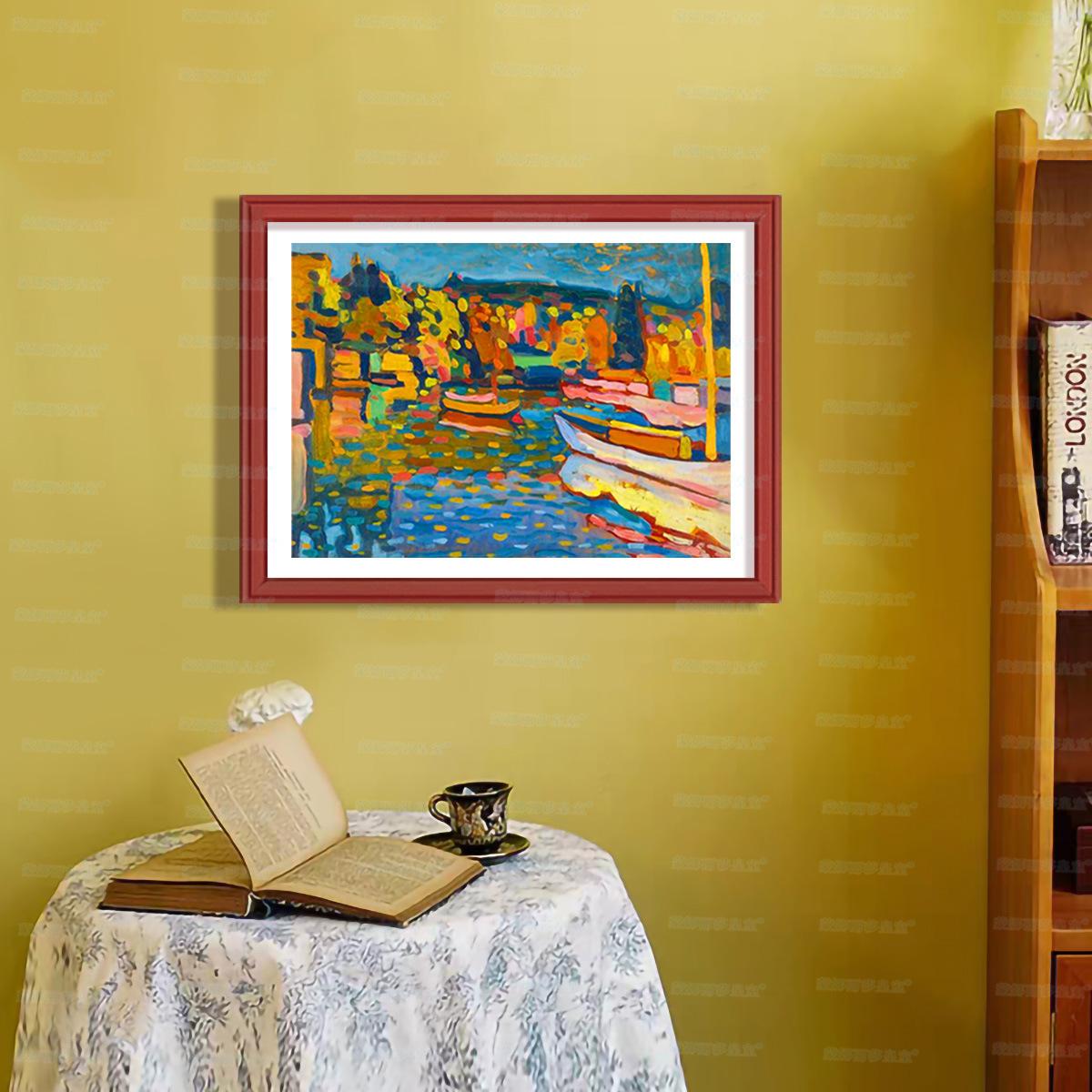 Mona Lisa Real bordado cruzado barco de otoño nuevo estilo de pintura al óleo estilo europeo simple decoración moderna bordado a mano